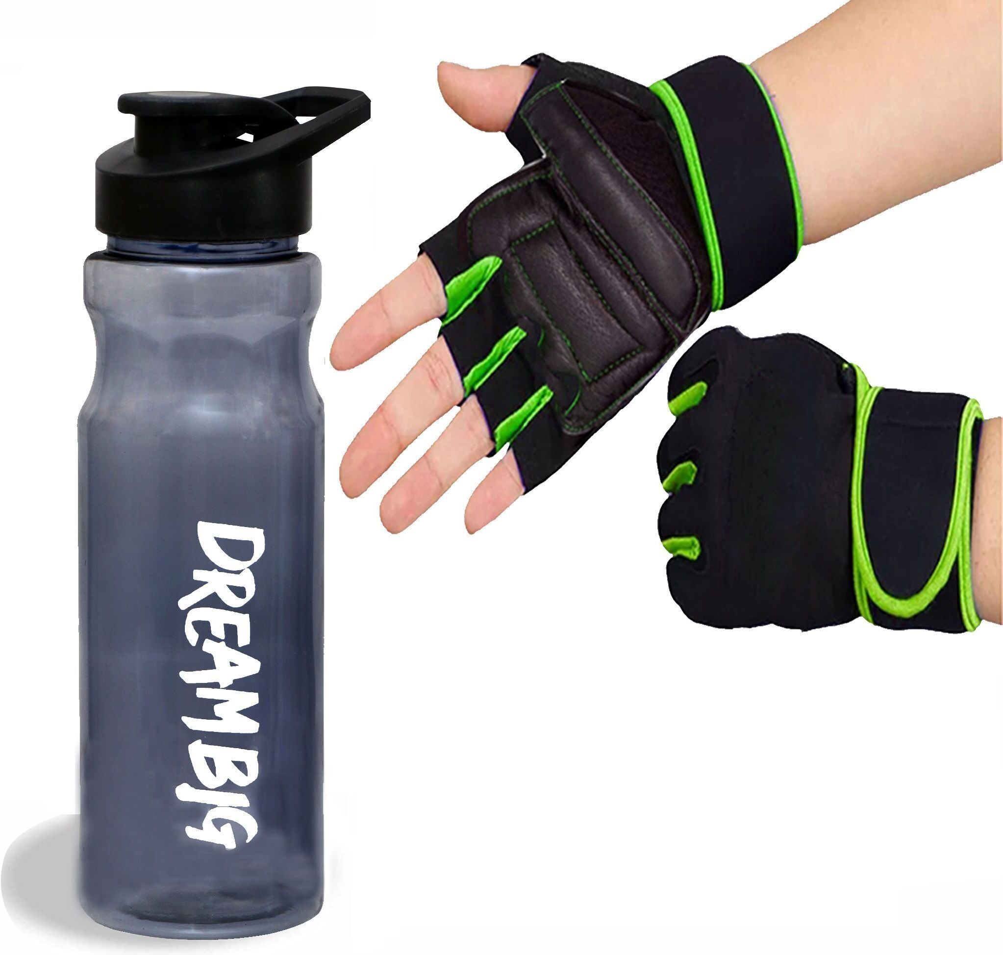 Gym Sipper Water Bottle with Gym Gloves For Gym/Workout/Boxing, For Men & Women. Fitness Accessory Kit Kit-image-43