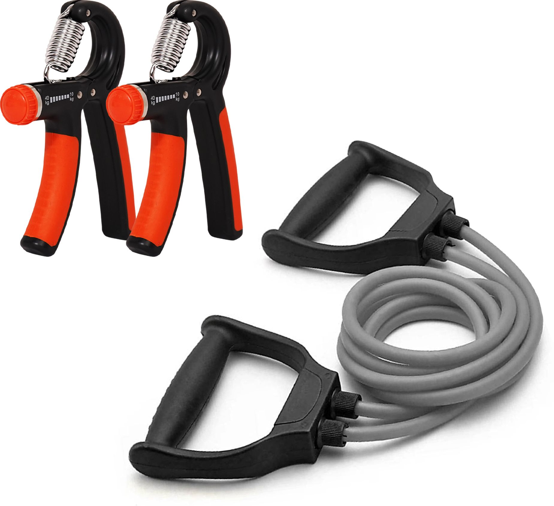 Fitness Combo of Double Toning Tube & 2PC Hand Gripper for Workout Fitness Accessory Kit Kit-image-36