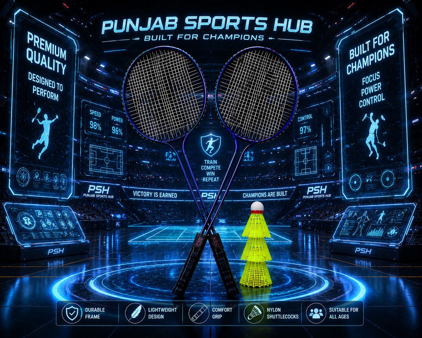 psh Premium Double Shaft PRALTO Badminton Kit-picture-39