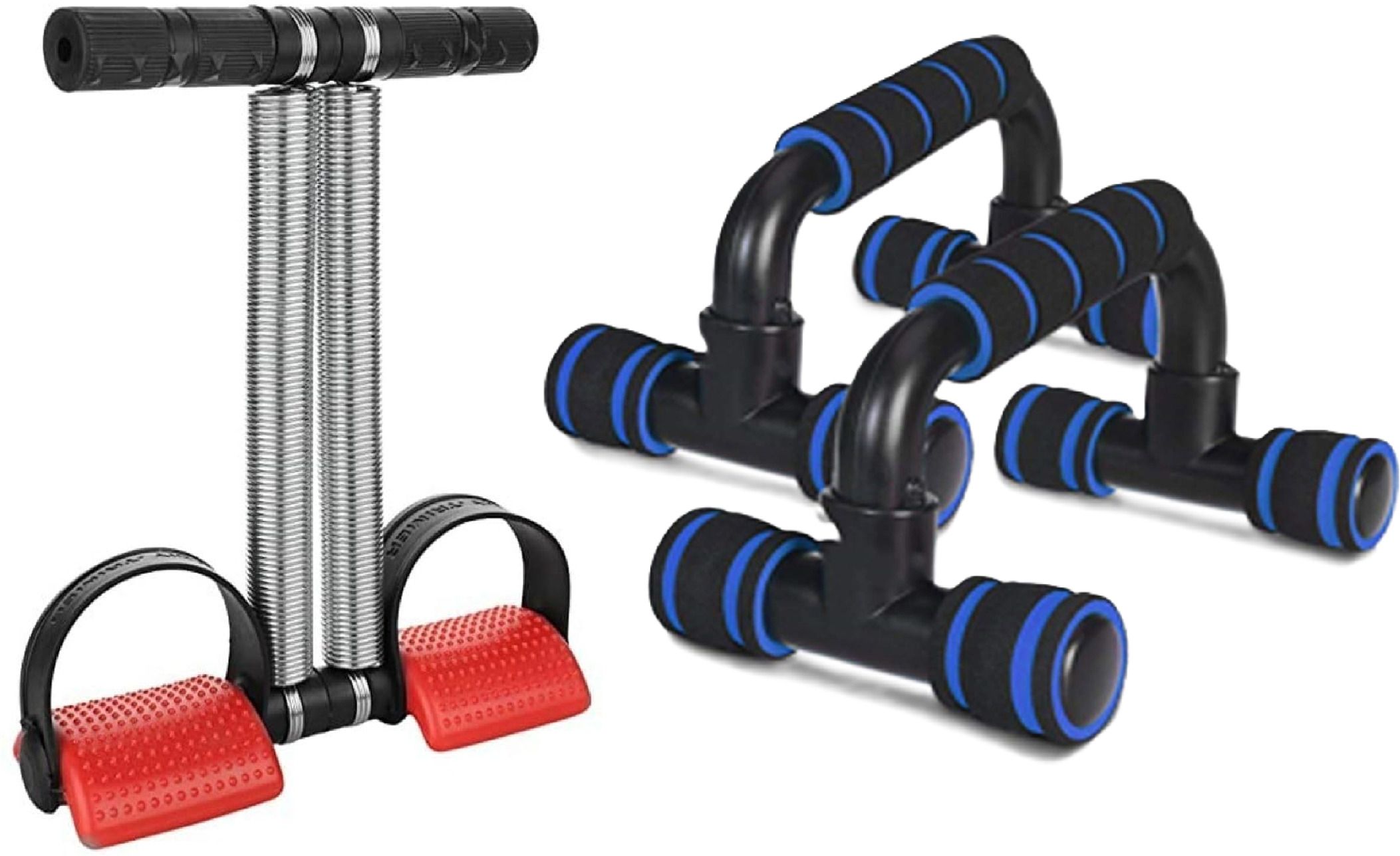 Double Spring Tummy Trimmer & Pushup Bar Set for Effective Home Fitness Fitness Accessory Kit Kit-image-8