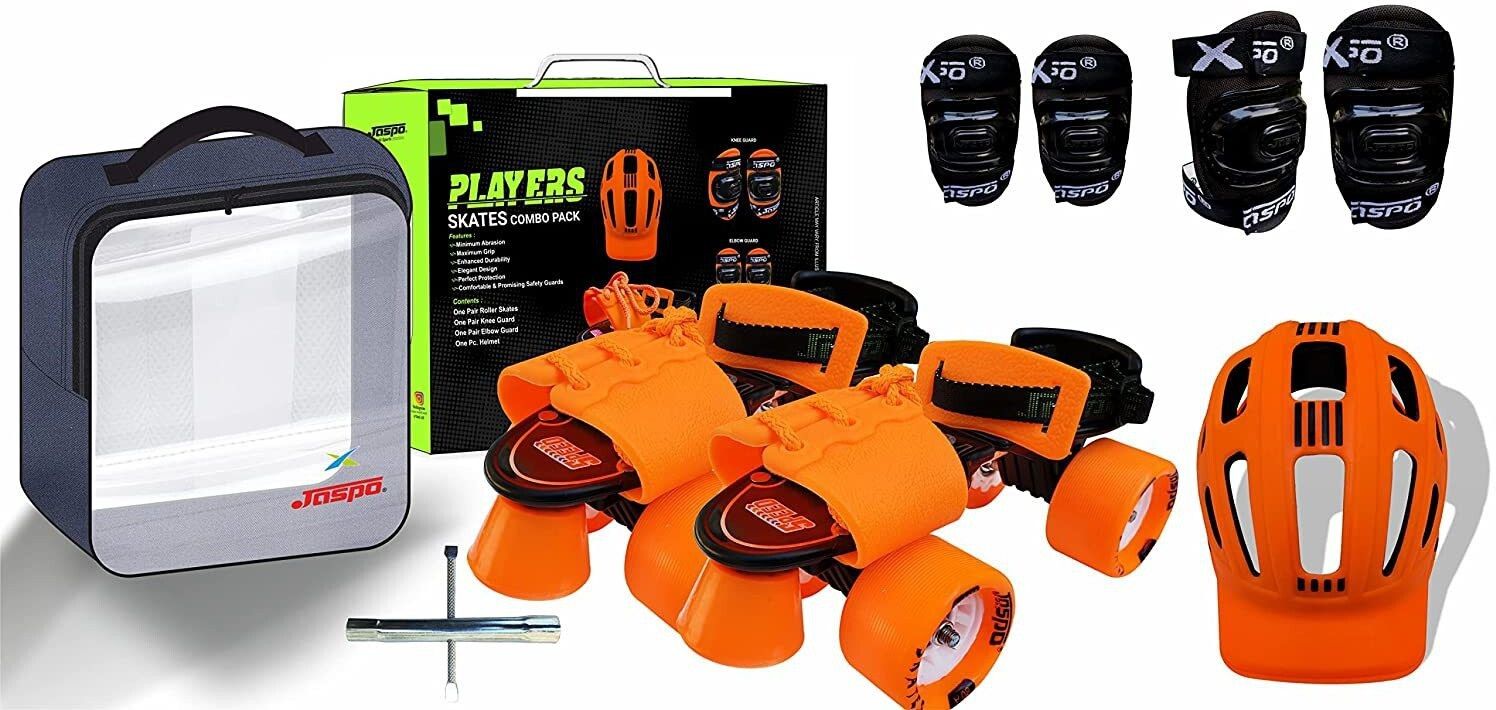 Cruiser Senior Players Quad Adjustable Roller Skates Combo (Suitable for 6 to 14 Years) Skating Kit-image-26