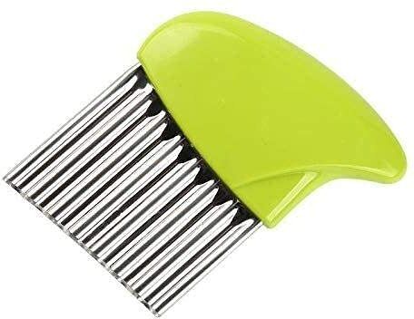 Potato Knife Crinkle Cutter, Stainless Steel Wavy Chopper, French Fries Maker Electric Vegetable Grater & Slicer