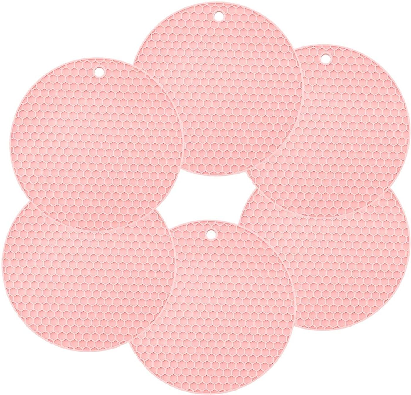 Multipurpose Round Honey Comb Silicone Hot Mat, Silicone 6pcs Random Trivet MATTE Trivet-image-35