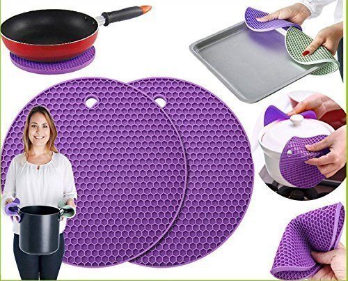 Versatile Silicone Hot Pads for Kitchen, Can Openers and Spoon Rests (Pack Of 2) Anti-Slip Mat Finishing Trivet-image-47