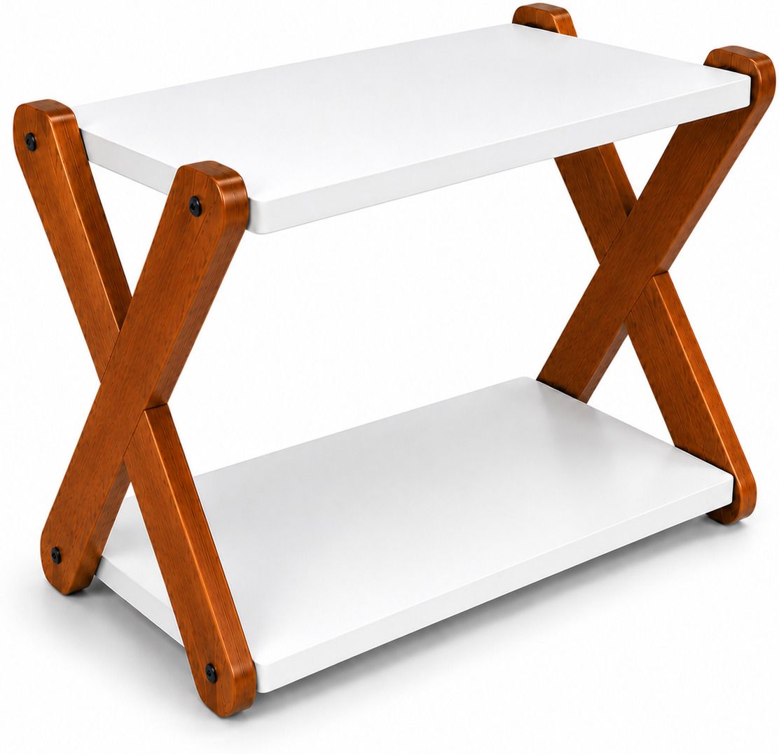 Containers Kitchen Rack Elegant Wall Mounted Storage Shelf | 2-Tier Wooden Floating Display Shelf Wood-image-1