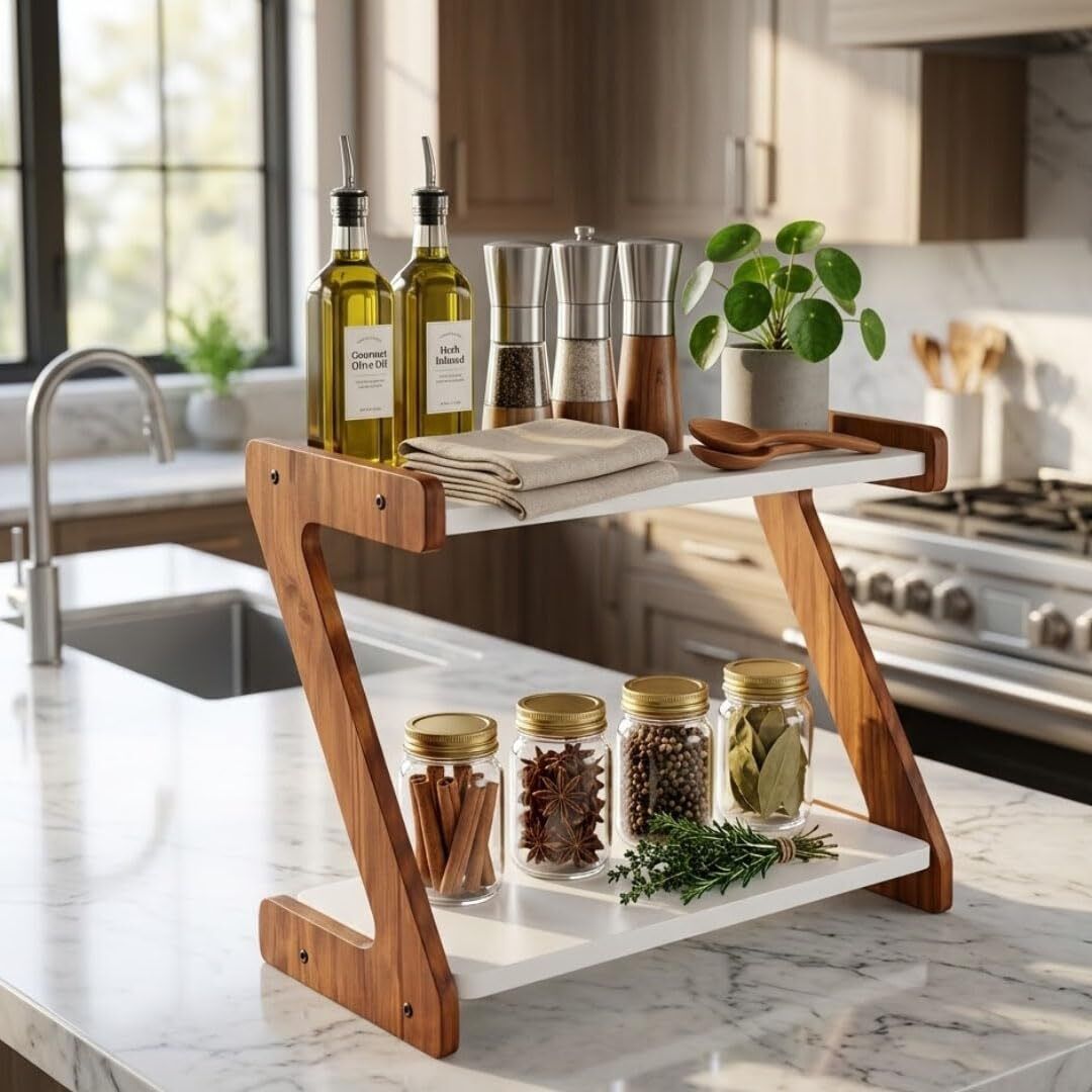 vars decor Containers Kitchen Rack Wood-picture-2
