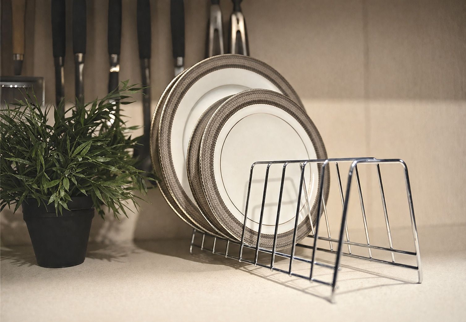 anayesha Containers Kitchen Rack Utensil Kitchen Rack Plate stand Steel Steel-picture-1
