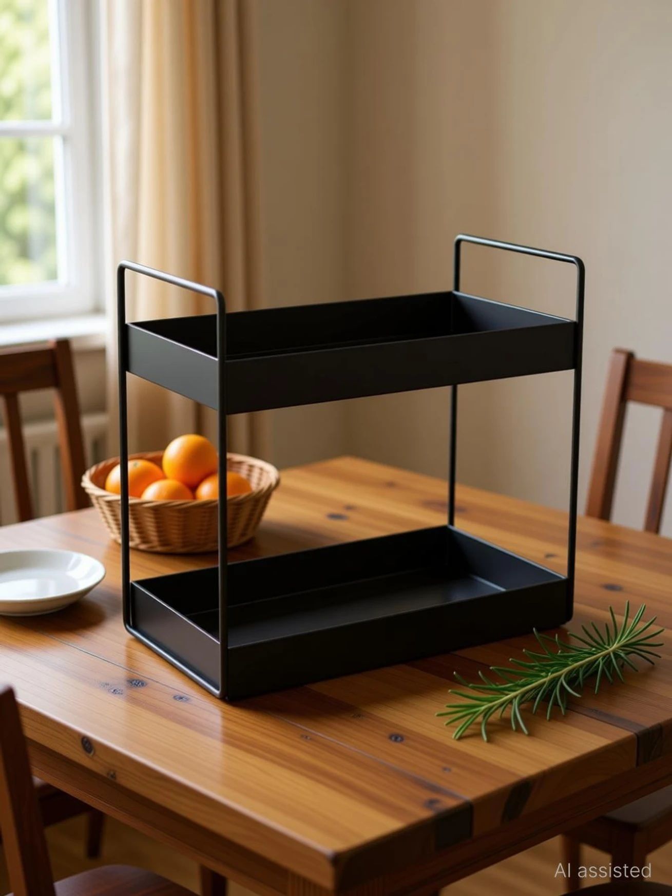 sheenkraft Utensil Kitchen Rack 2-Tier Metal Standing Spice Rack & Multipurpose Organizer Iron-picture-11