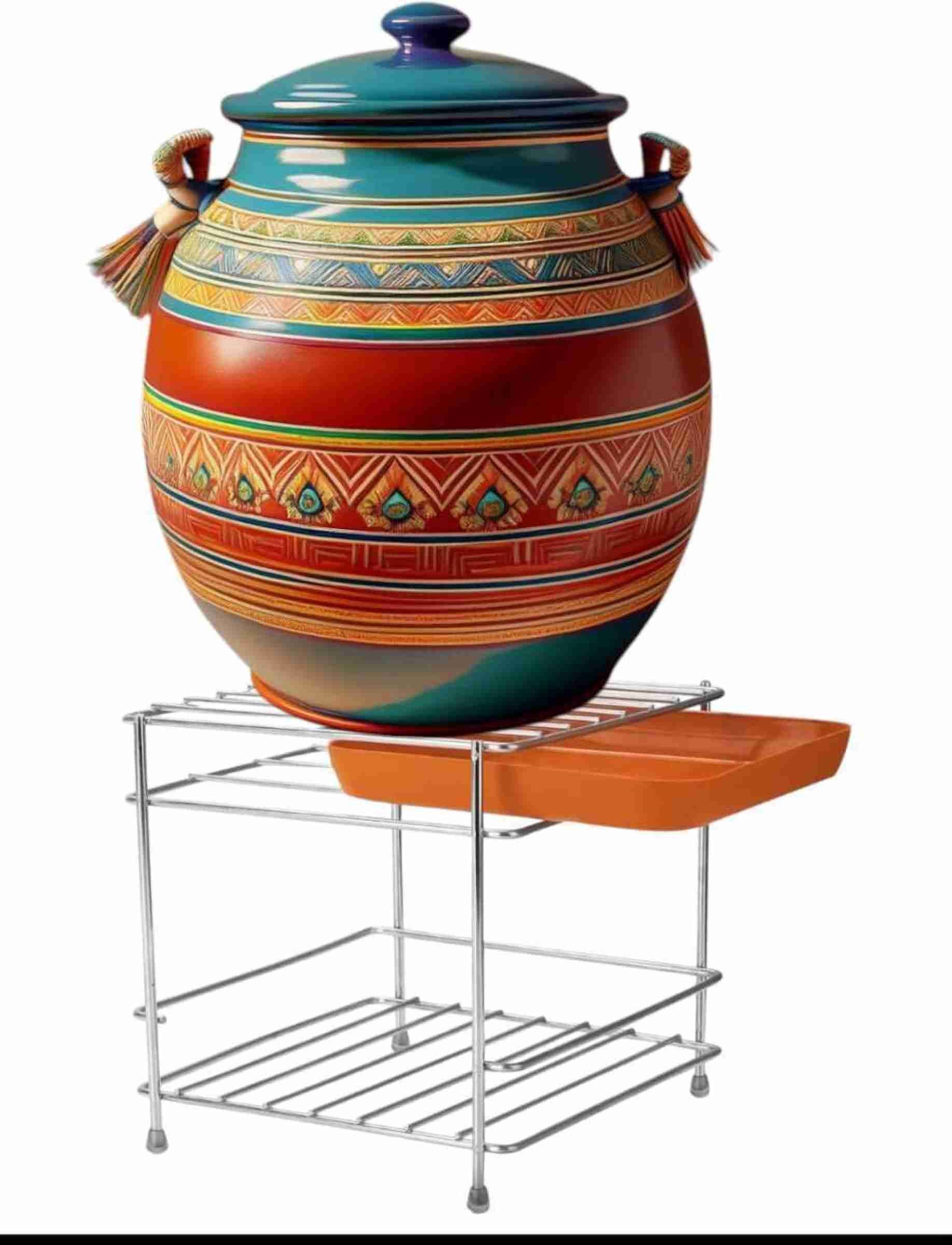 nexum Matka Kitchen Rack Matka Kitchen Rack Steel /Water Pot Stand/Matka Stand/Kitchen Storage Steel-picture-15