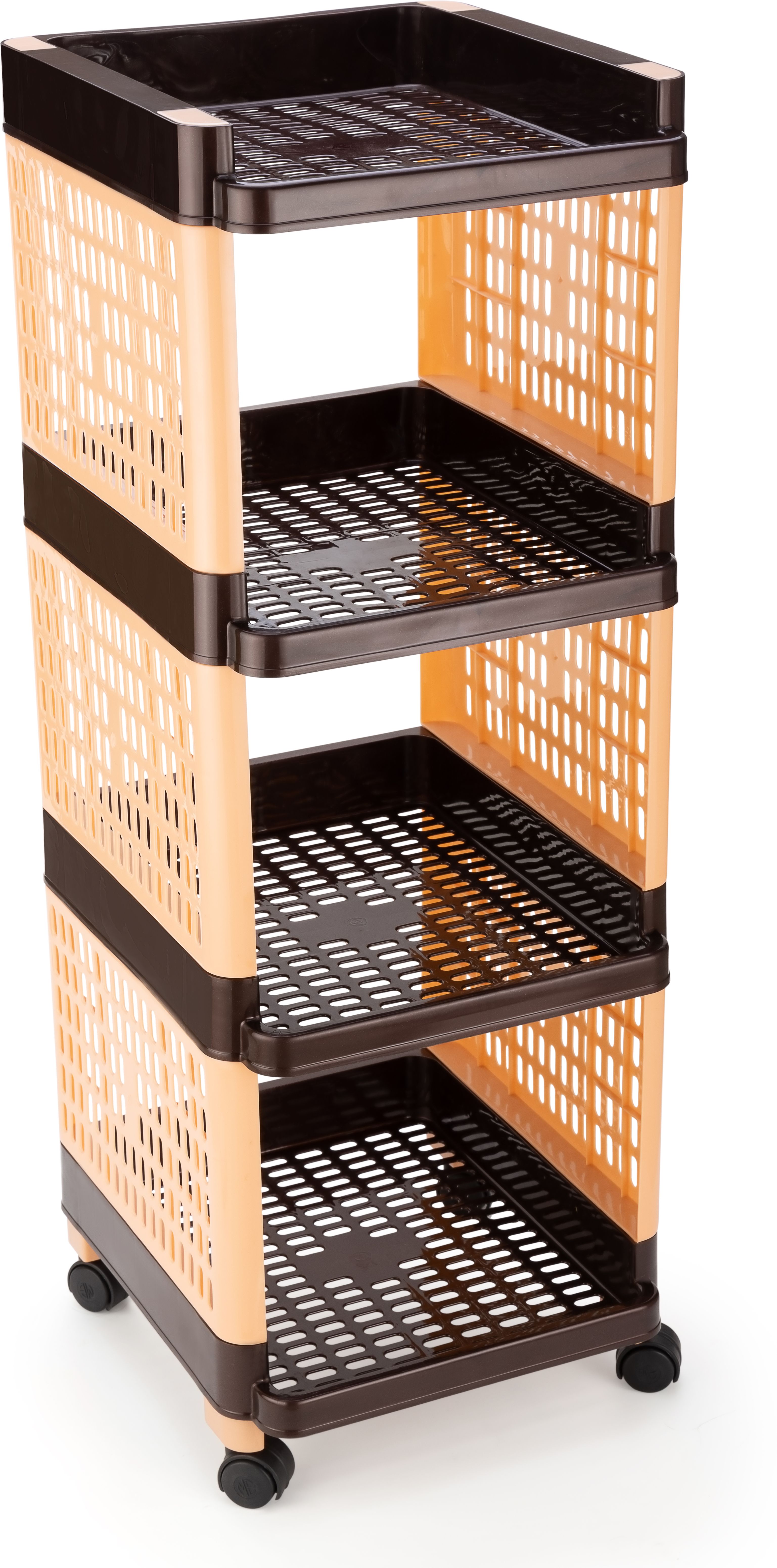 Rectangular 4 Layer Multipurpose Shelf Stand Basket Rack Trolley Plastic Kitchen Trolley-image-23