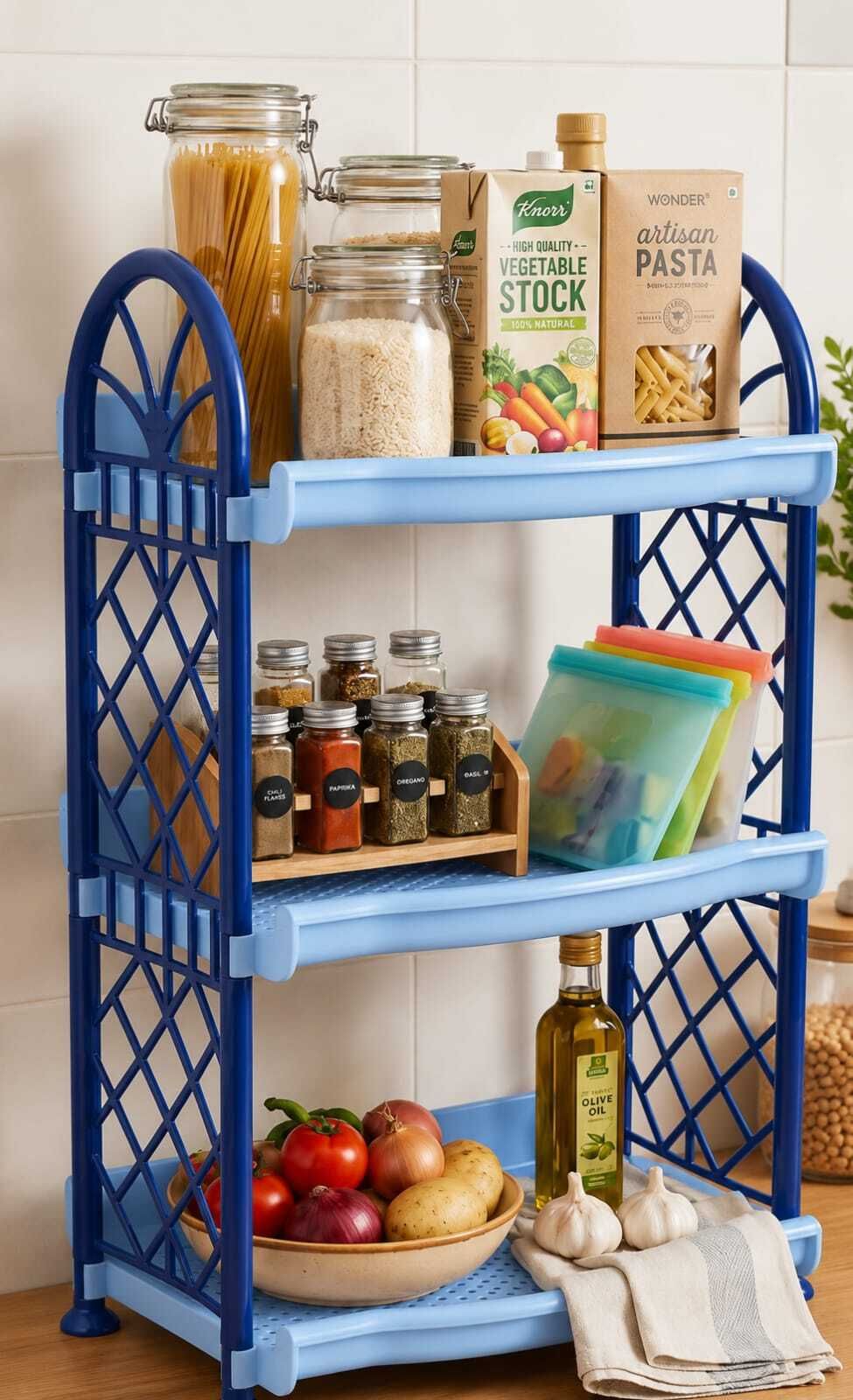 Containers Kitchen Rack Plastic-image-5