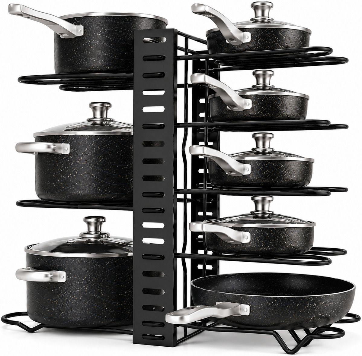 Utensil Kitchen Rack Kitchen Counter Pot and Pan Organizer Rack Space Saver Iron-image-38