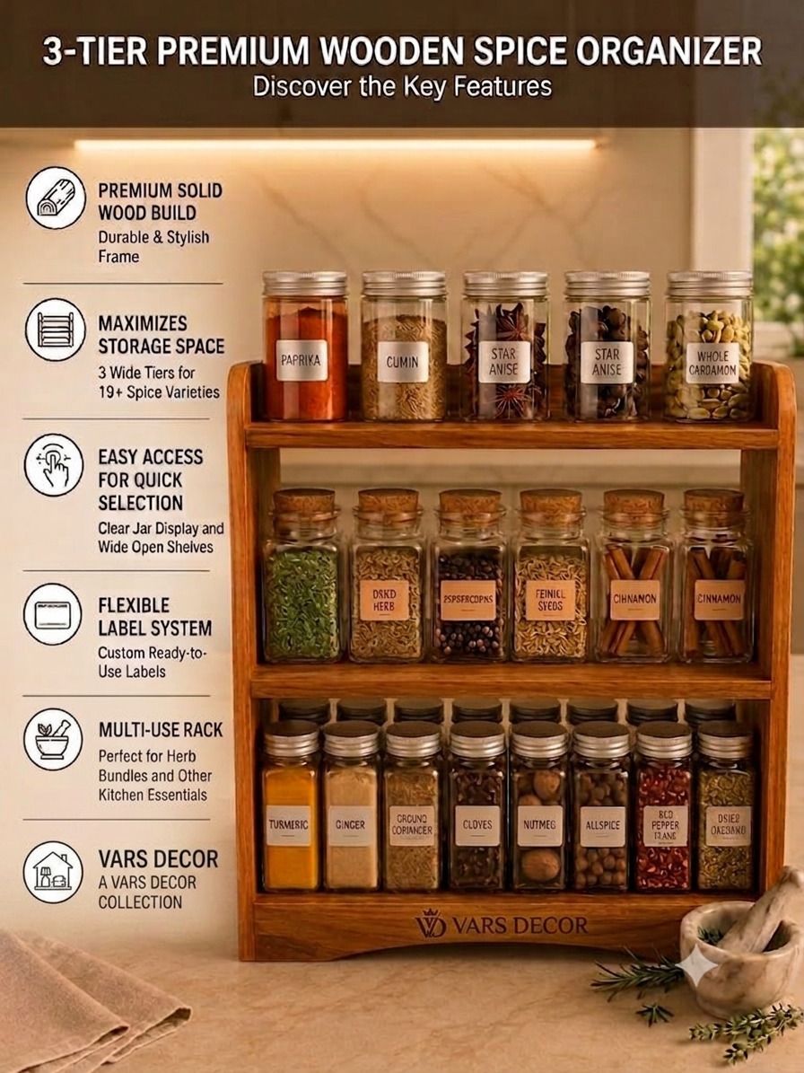 vars decor Containers Kitchen Rack antique kitchen shelf Wood-picture-10