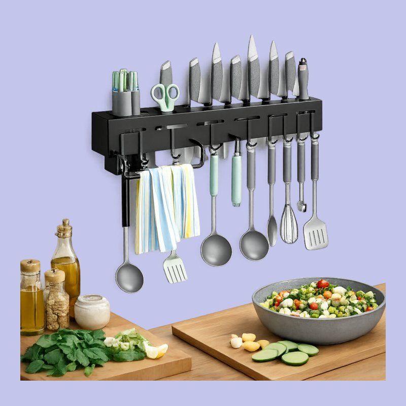 Utensil Kitchen Rack Kitchen Storage Hook Organizer Plastic-image-28