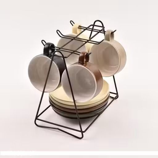 Cup Kitchen Rack IBM CRAFTS Iron Cup & Saucer Stand Iron-picture-43