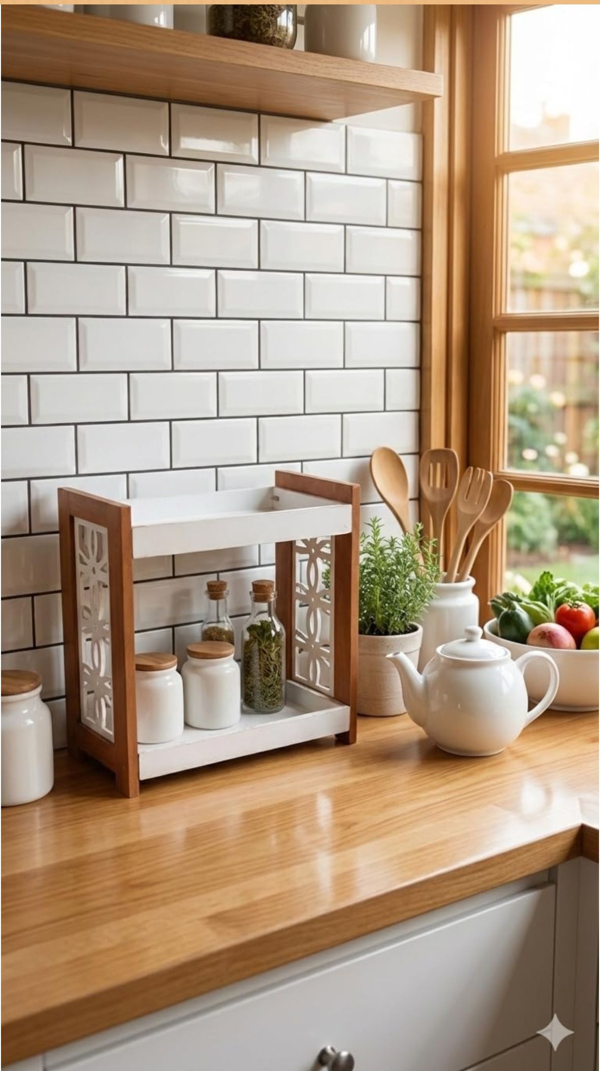 Containers Kitchen Rack Crafted for modern homes, this MDF Wooden Jali Rack Wood-image-49