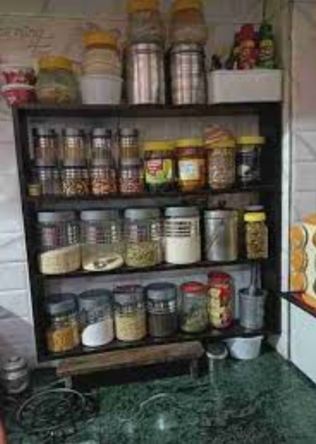 Containers Kitchen Rack Premium Rack -3 Tier Organizer Kitchen & Beauty Product Rack Wood Wood-image-4