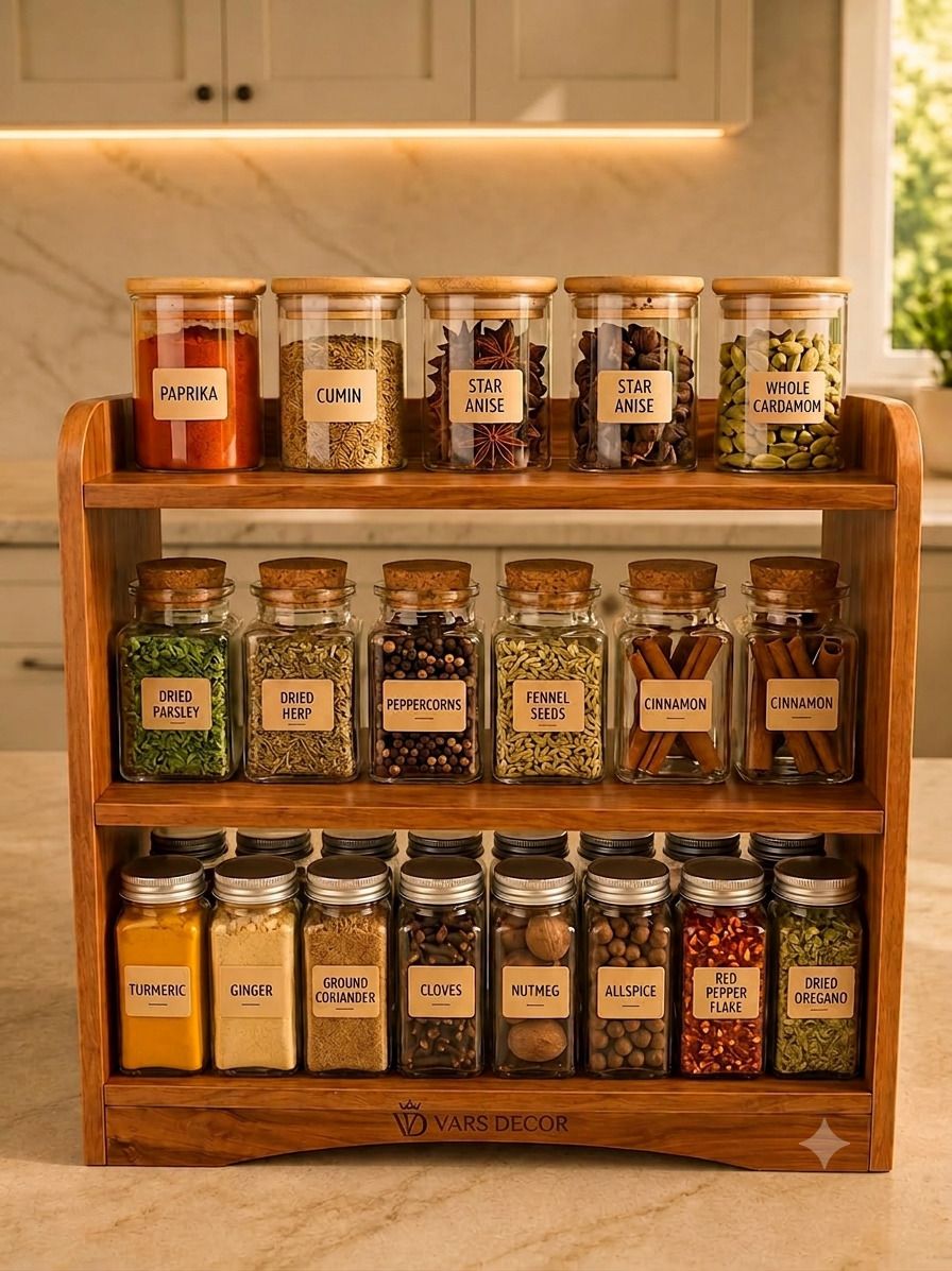 vars decor Containers Kitchen Rack antique kitchen shelf Wood-picture-21