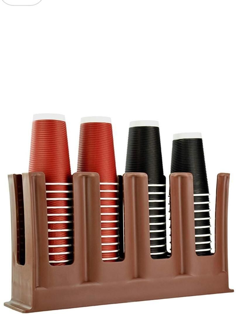 ABS Fibre Based 4 Grid Straight Cup Glass Holder (Colour: BROWN) Plastic Glass Holder-image-10