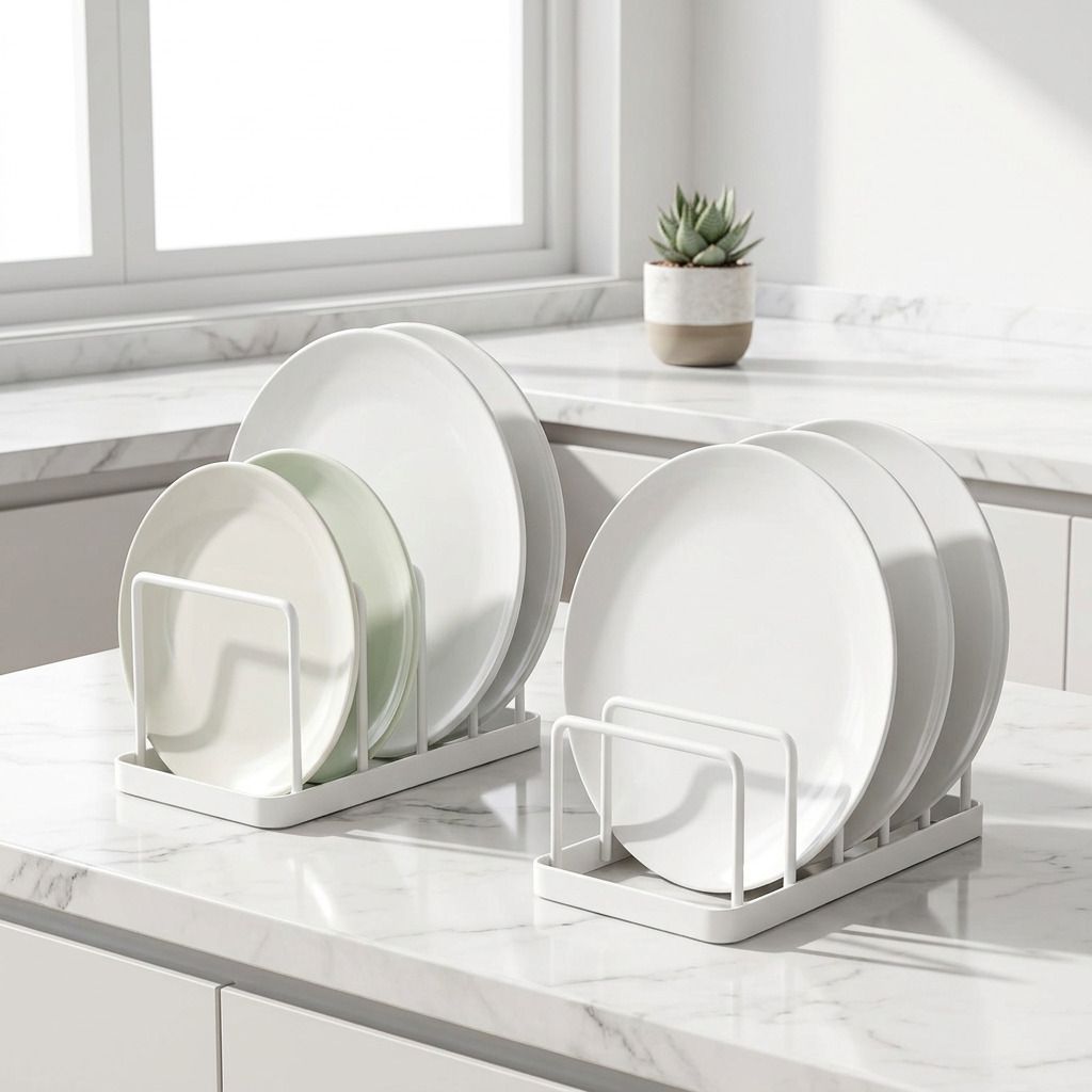 Containers Kitchen Rack RAXILY Plate Organizer Rack for Kitchen Cabinet – Pack of 2 Cast Iron-image-9
