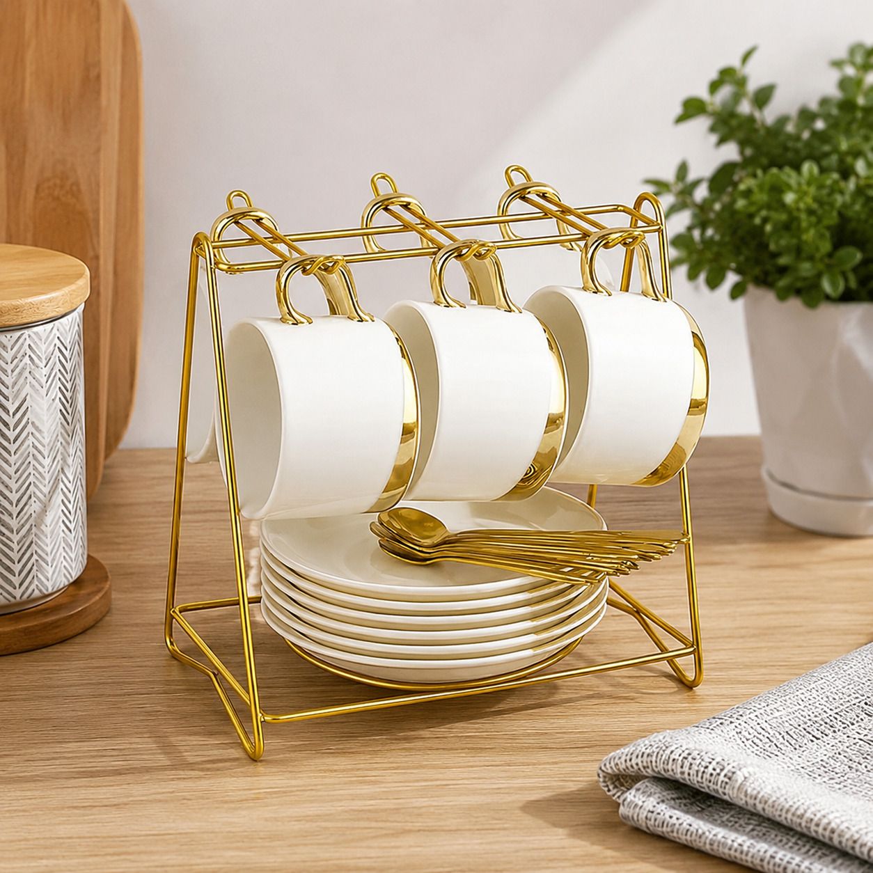 ibm crafts Cup Kitchen Rack Iron Cup & Saucer Stand | Iron-picture-35