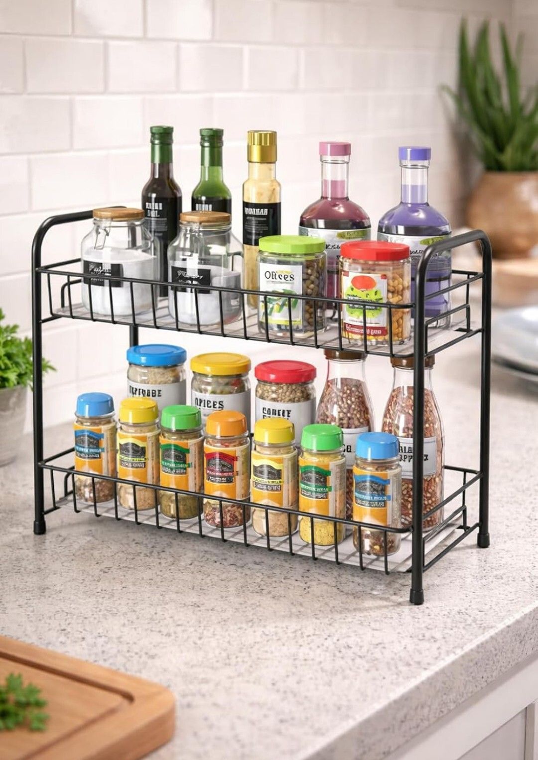 Multipurpose 2 layer rack for kitchen and bathroom Iron Kitchen Trolley