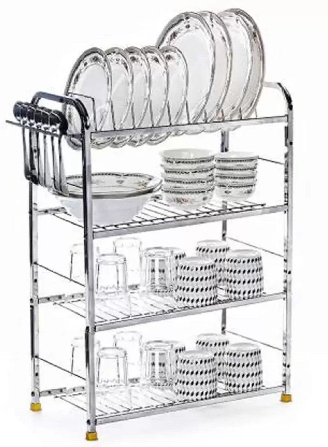 shree balaji trading Dish Drainer Kitchen Rack 24x18 Inch Small Family Rack Steel-picture-17