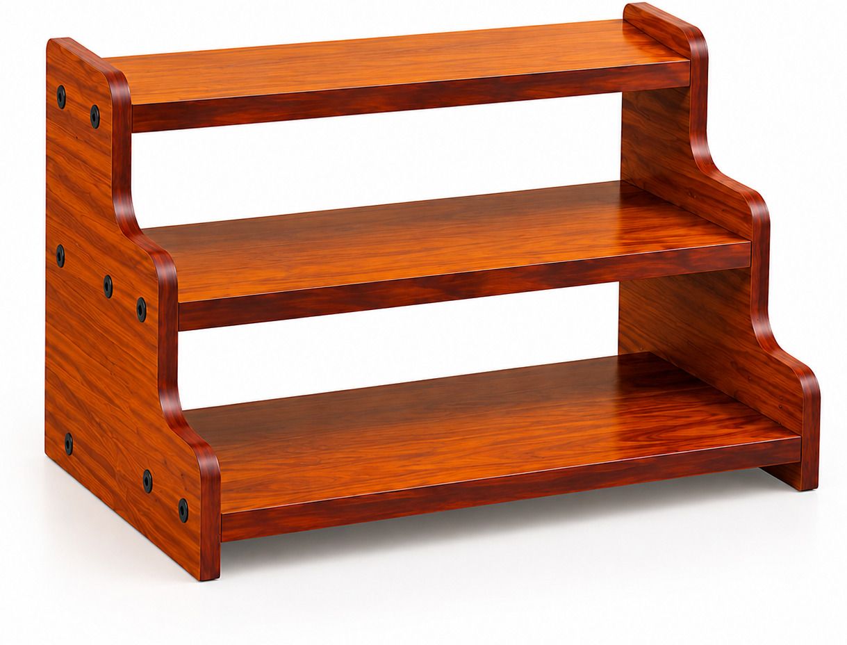 shilatenterprises Containers Kitchen Rack Premium 3 Tier Wooden Spice Rack | Kitchen Countertop Organizer Shelf(brown) Wood-picture-10
