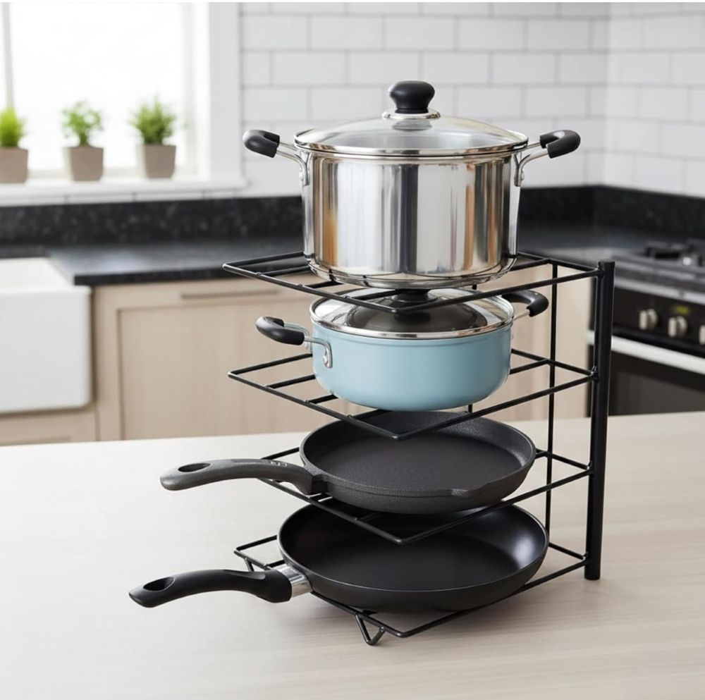 s g homes Utensil Kitchen Rack SG Homes 4 Tier Metal Kitchen Rack Plate Organizer Countertop Storage Stand Iron-picture-47