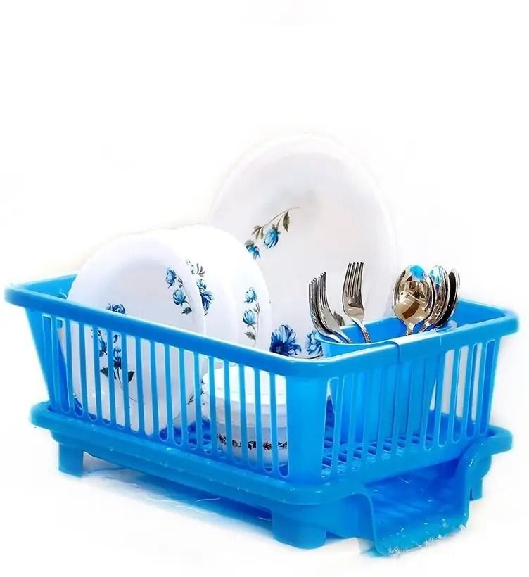 swarni Dish Drainer Kitchen Rack Dish Drainer Kitchen Rack Plastic 3 in 1 Large Sink Set,Drying Washing Basket Plastic-picture-21