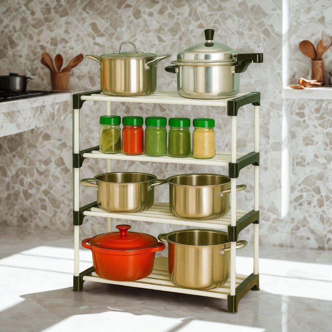 Plate Kitchen Rack Multipurpose Plastic Kitchen Shelf Rack 4 Tier Storage Organizer Plastic-image-30