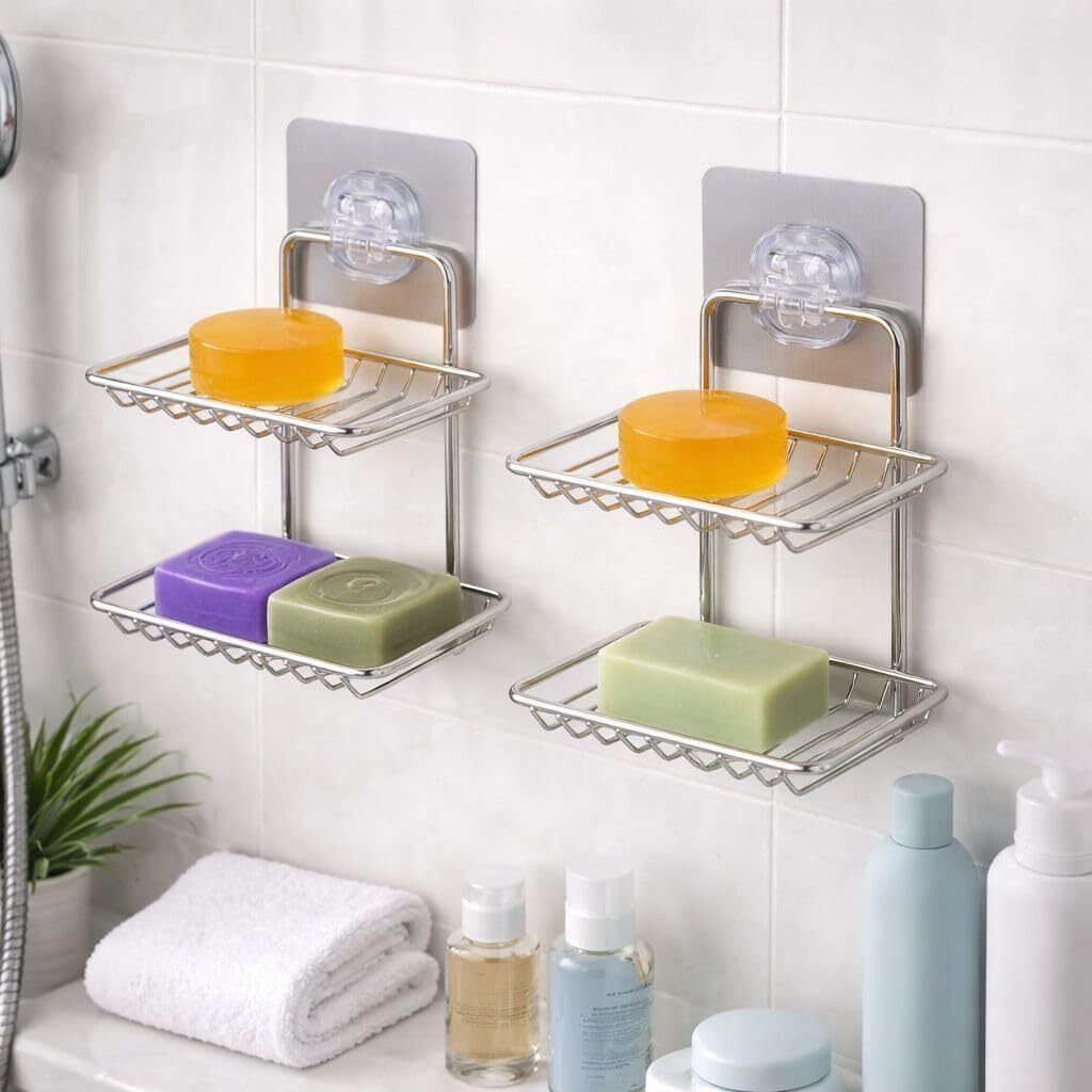 Dish Drainer Kitchen Rack Stainless Steel Multifunctional Kitchen Hanging Soap Storage Cleaning Brush Steel-image-49