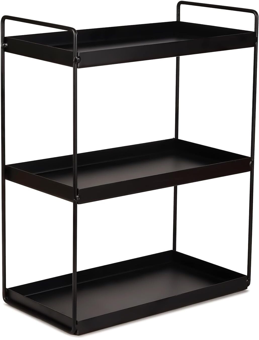 Containers Kitchen Rack 3 Tier Metal Storage Rack Multipurpose Kitchen Cosmetic Organizer Black Iron-image-40