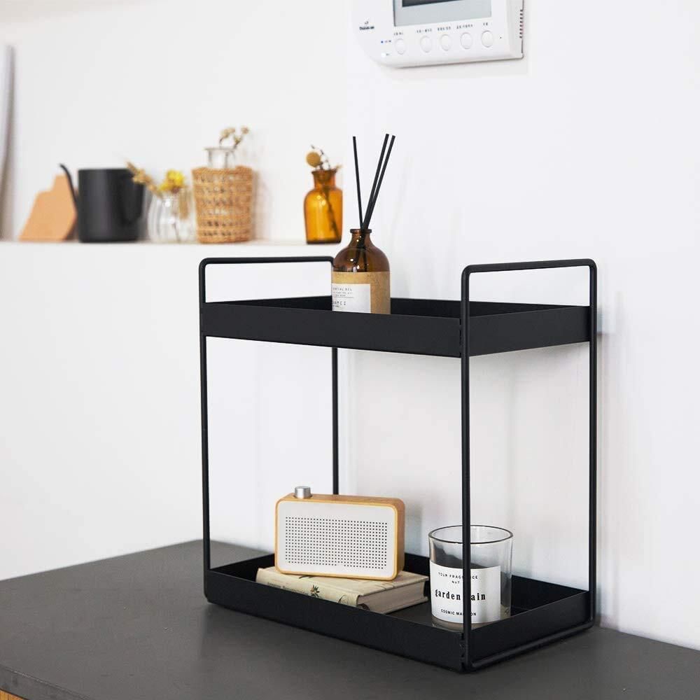 Containers Kitchen Rack 2-Tier Metal Standing Spice Rack & Multipurpose Organizer Iron-image-41