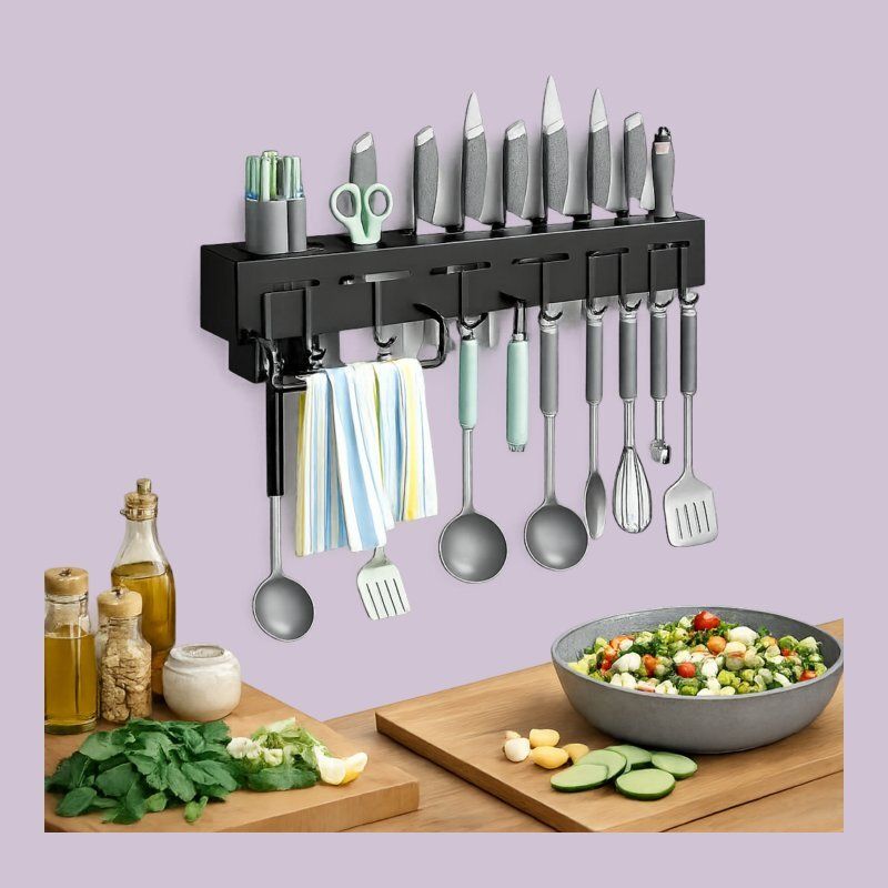 Utensil Kitchen Rack Kitchen Tool Storage Shelf Plastic-image-49