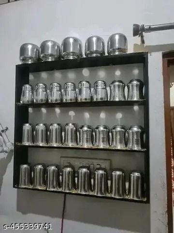 Containers Kitchen Rack Kitchen Rack Organizer for Spices, Jars, Mugs, Wood-image-37
