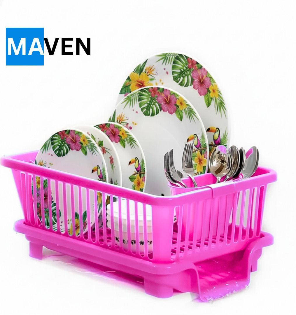 maven Dish Drainer Kitchen Rack Dish Drainer Kitchen Rack Plastic 3 in 1 Large Sink Set Dish Rack Plastic-picture-20