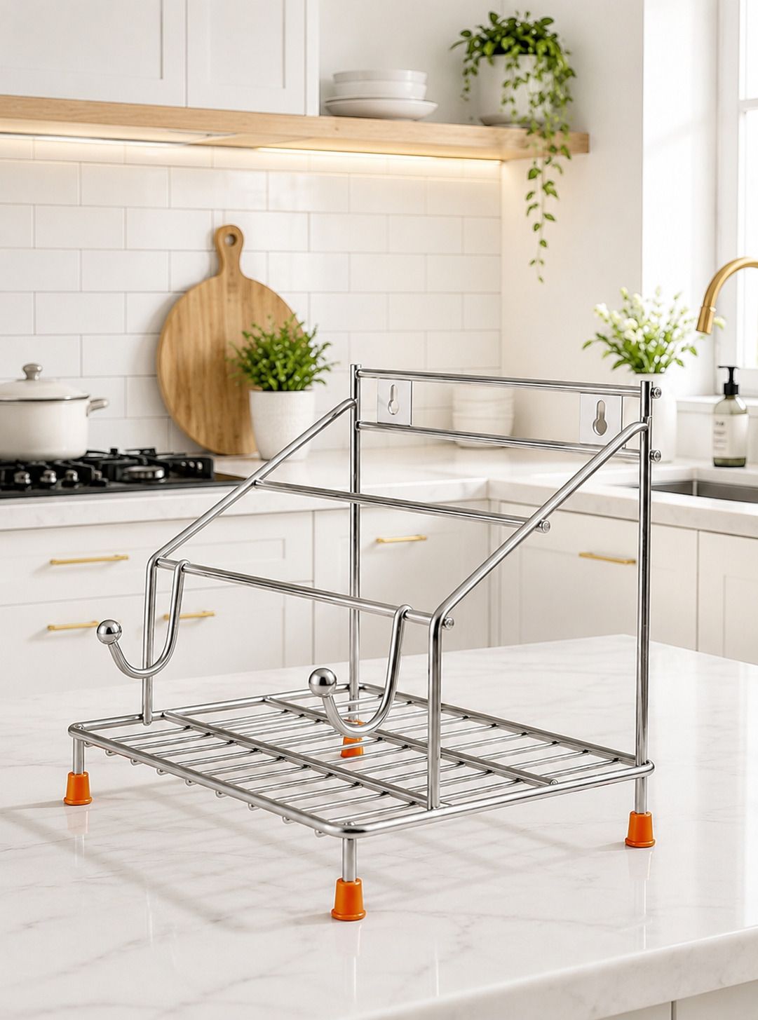 Chakla/Belan Kitchen Rack Chakla/Belan Stand / 4 in 1 Stand / Stainless Steel Kitchen Rack / Steel-image-32