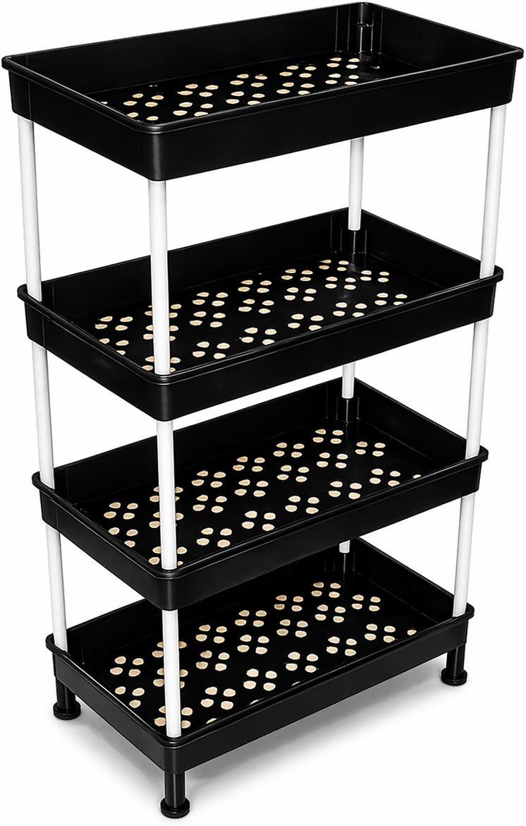 Fruits/Vegetables Kitchen Rack 4t-rack-blk-81 Plastic-image-44