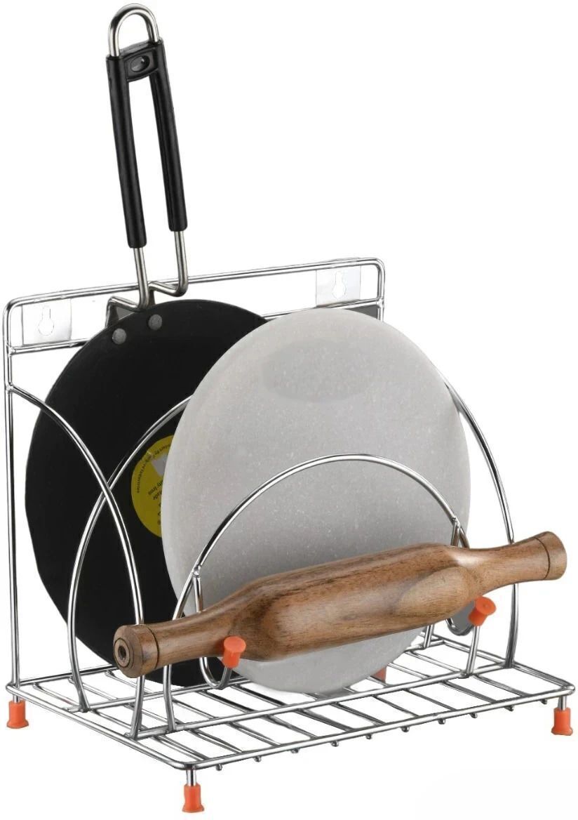 Cutlery Kitchen Rack FINEARTS Rolling Pin Holder Pan Holder rolling pin & Board Holder Steel-image-16