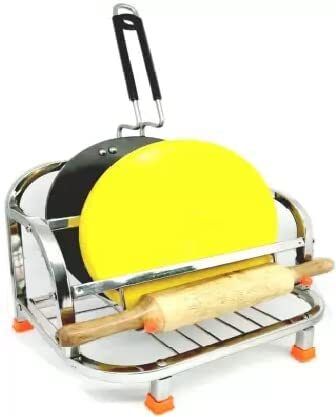 d.k 11 Chakla/Belan Kitchen Rack Tava chakla belan chimta Stand. Rolling Pin Board Holder Wall Mount Stand Steel-picture-32