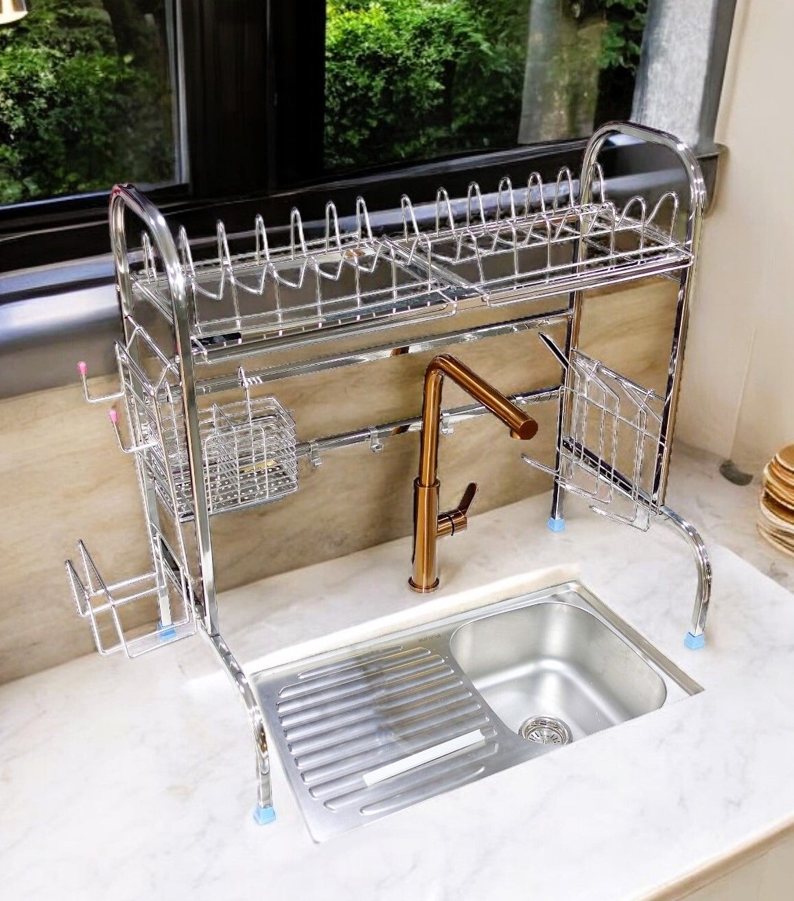 amol Utensil Kitchen Rack Premium Stainless Steel Sink | Dish | Utensils | Sink Organiser Utensils Stand Steel-picture-30