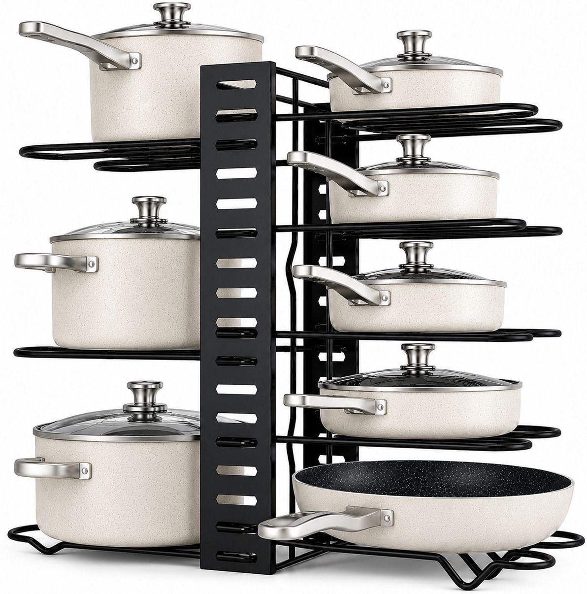 Utensil Kitchen Rack Adjustable Metal Cookware Storage Rack for Pots and Pans Iron-image-19