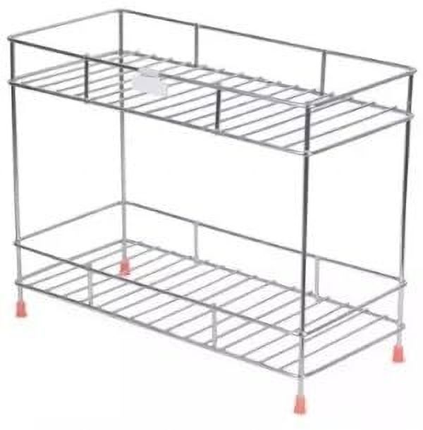 Containers Kitchen Rack Stainless Steel 2 Tier Kitchen Rack | Kitchen Pantry Storage Steel-image-25