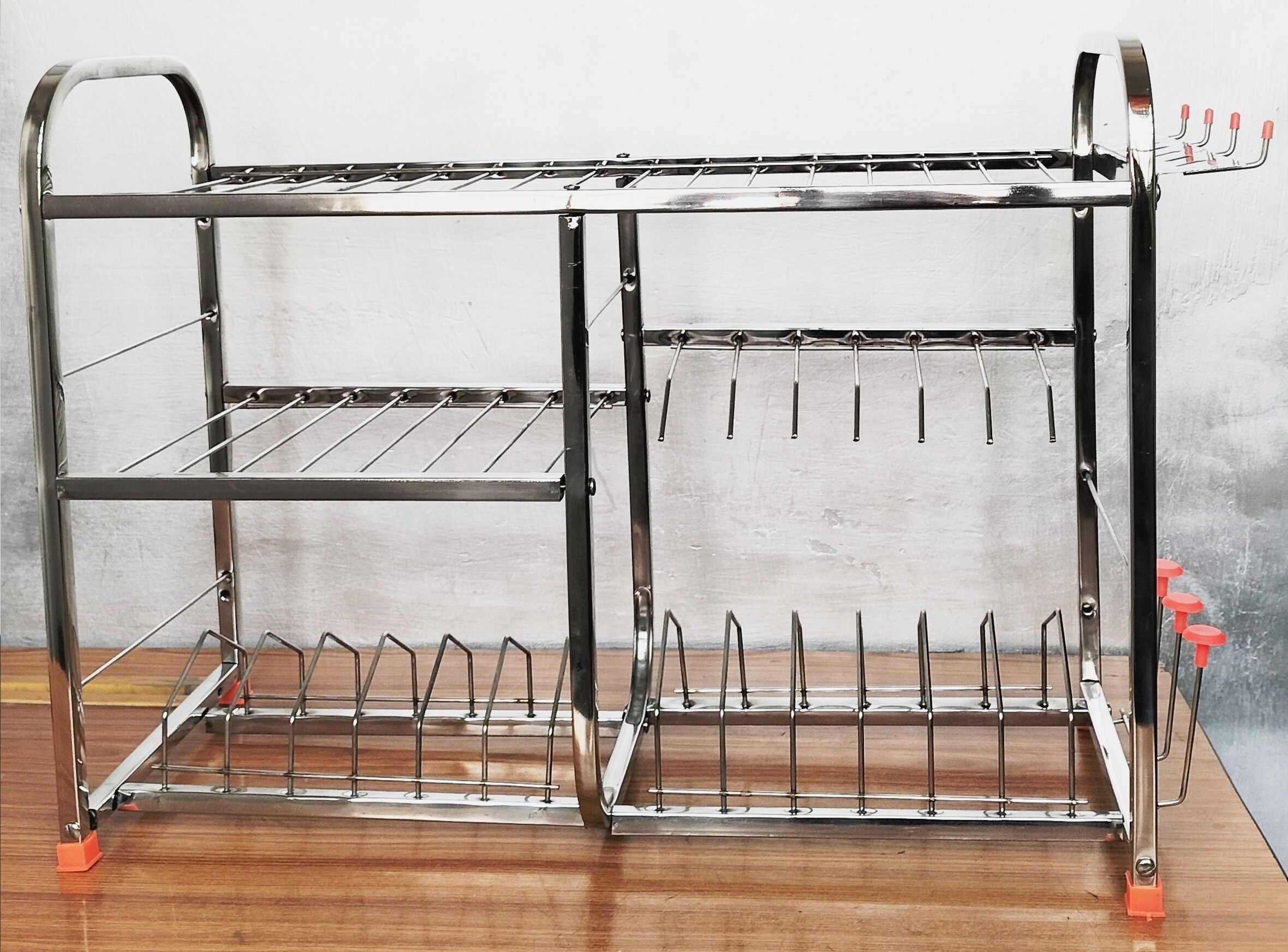 Utensil Kitchen Rack Kitchen Dish Rack | Plate Cutlery Stand | Kitchen Utensils Rack | Modern Kitchen Storage Stainless Steel Rack (18 x 24) INCH Steel-image-37