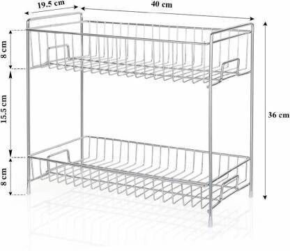 samayra Containers Kitchen Rack Stainless Steel 2-tier Kitchen Organizer Steel-picture-3