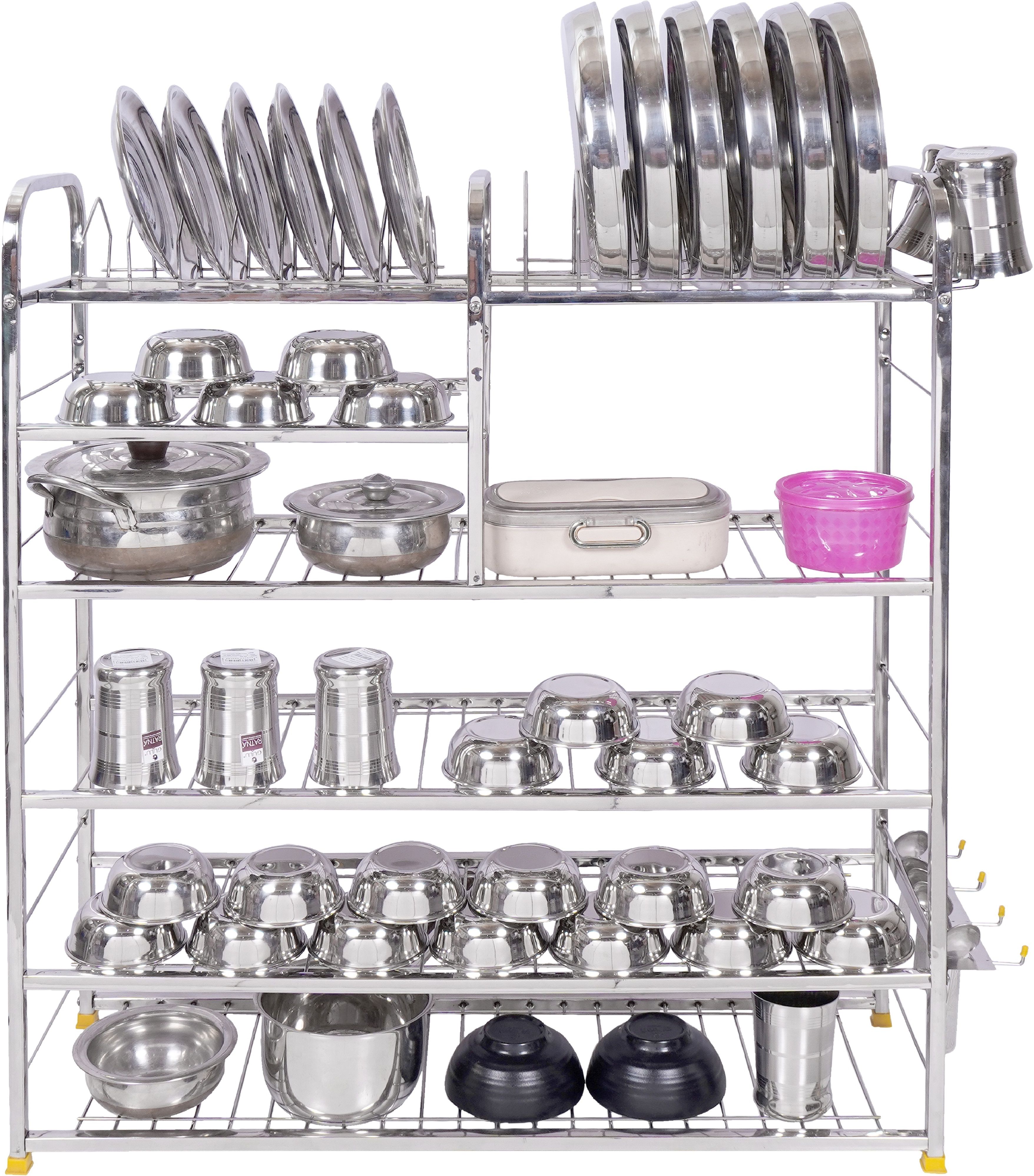 logenta Utensil Kitchen Rack Stainless Steel Wall Mount Kitchen Racks | Kitchen Organizer Items (36X30 Inch) Steel-picture-27