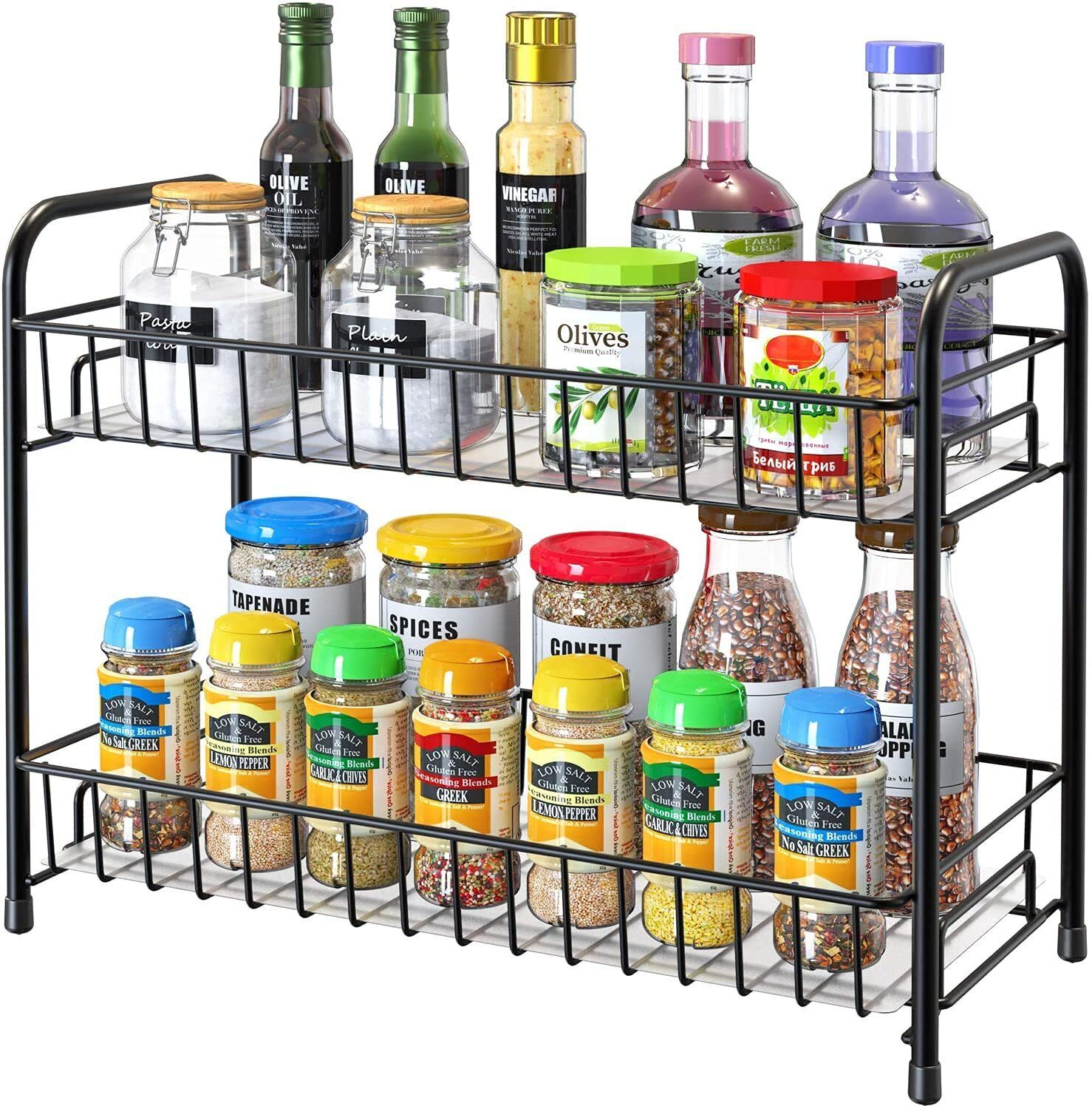 Containers Kitchen Rack Containers Kitchen Rack Steel Kitchen Spice Rack 2-Tier Steel-image-42