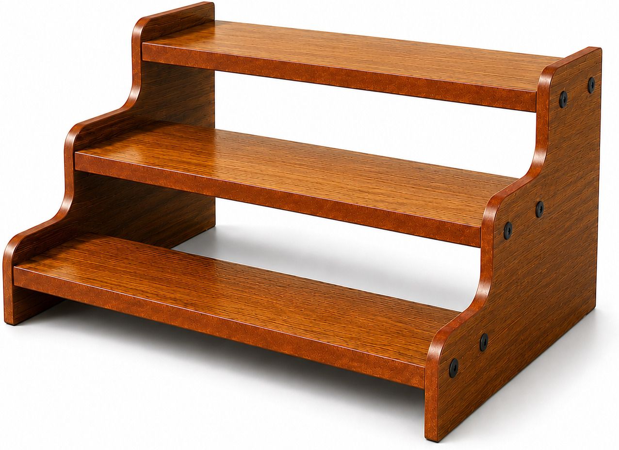 vb woodvera Utensil Kitchen Rack Kitchen Countertop Spice Rack | 3 Tier Wooden Organizer Wood-picture-38