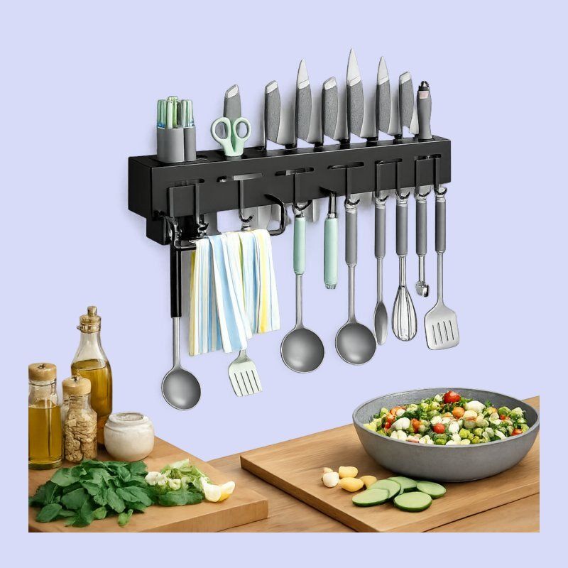 Utensil Kitchen Rack Plastic Kitchen Shelf with Utility Hanging Rack Plastic-image-32